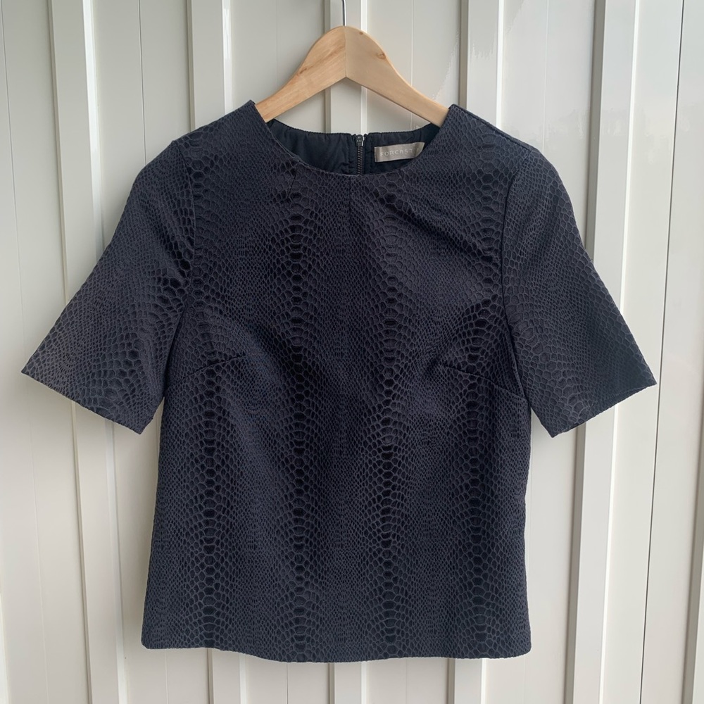 Black Snakeskin Print Shirt